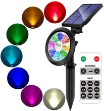 

Solar Garden Lights Outdoor 9 LEDs Multi Color Wall Landscape Spotlights Waterproof Solar Path Lawn Lights for Garden Patio Yard