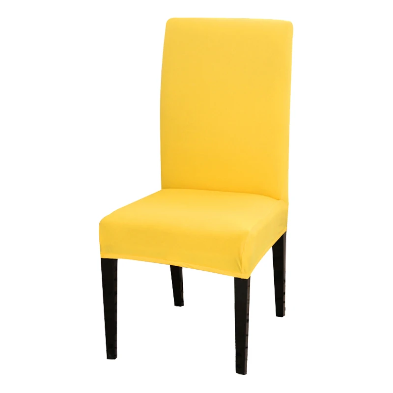 Однотонный чехол для кресла спандекс стрейч эластичные чехлы на стулья белый для столовой кухни свадьбы банкета отеля - Цвет: 6-Yellow