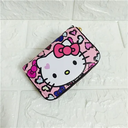 Коричневый HELLO KITTY мультяшный модный студенческий кошелек, Дамский милый персональный Кошелек для монет, для мальчиков и девочек, милый из Жестяного материала, сумка для монет - Цвет: Коричневый