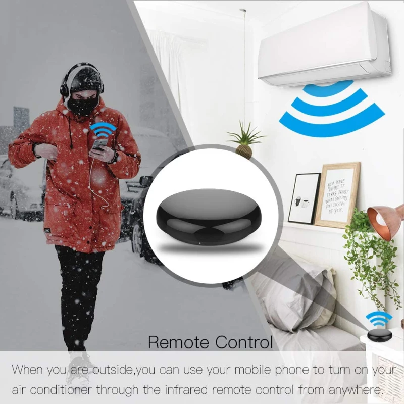 Aubess Tuya Smart Life WiFi IR Universal Infrared Remote Controller For Air Conditioner TV, Smart Home For Alexa Google Home