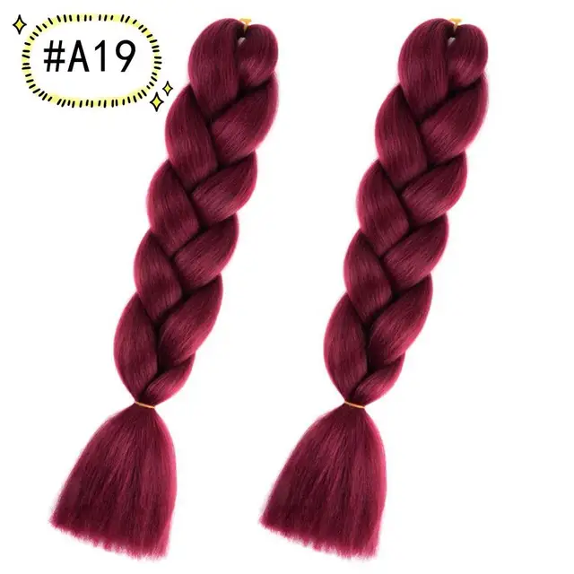 Jumbo Braiding Hair Extensions Kanekalon Braiding Hair 24 Inch Ombre Multiple Tone Colored Synthetic Hair for Women A19