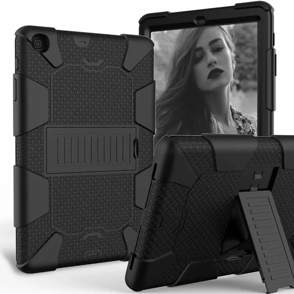 

Heavy Duty Shockproof Silicone Armor Case For Samsung Galaxy Tab A 10.1 2019 SM-T510 SM-T515 Tablet Stand Hard Cover Shell