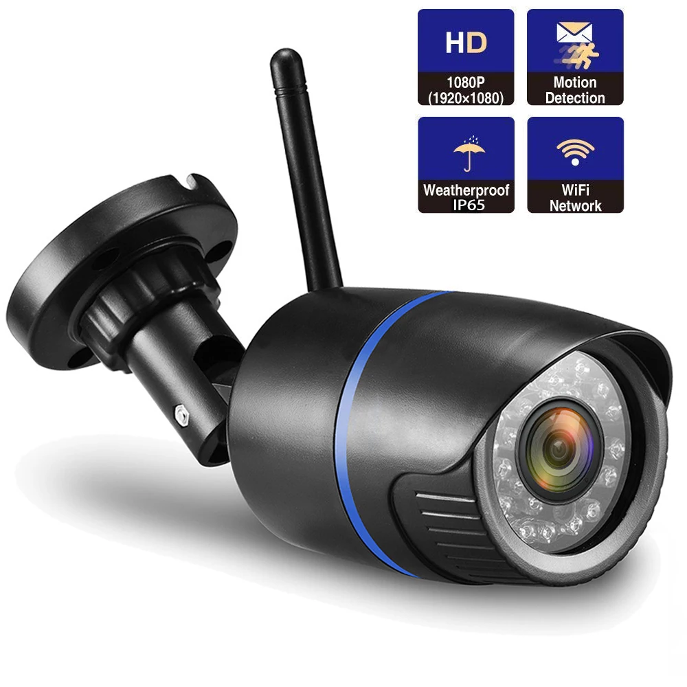 

WiFi IP Camera 720P 1080P Outdoor Waterproof Security Bullet Camera IR Night Vision Motion Detection Wireless Wired Connection