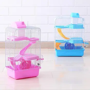 

3-storey Hamster Cage Luxury small pet House hamster habitat Large Space Multiple Layer Slide Hamster Accessories