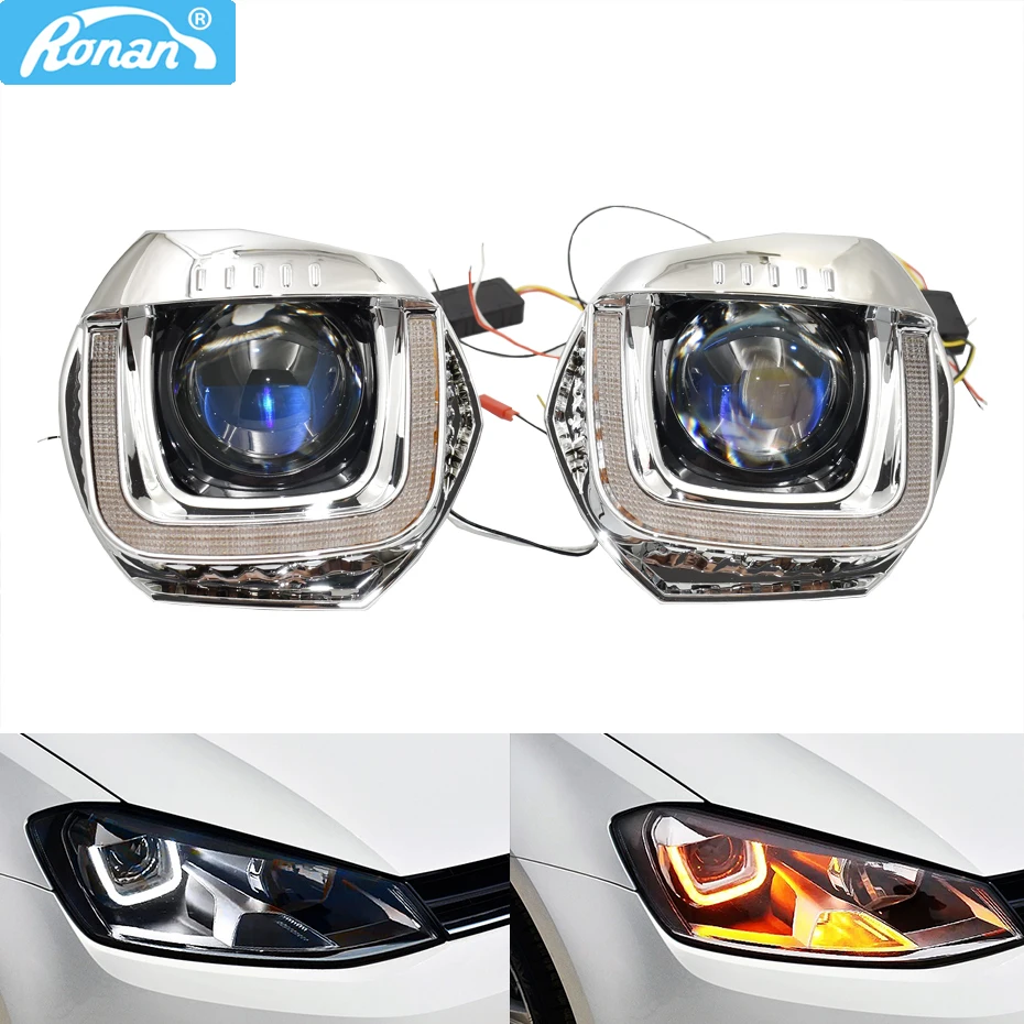  Ronan car headlight retrofit parts 2013 Golf 7 original upgrade LED DRL suit for hella koito projec - 33026573234