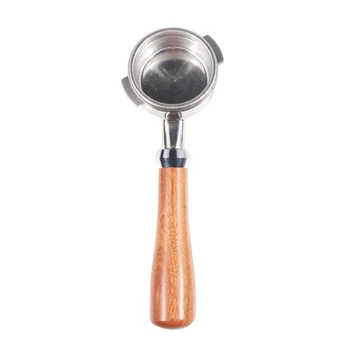 

58MM Modified Filter Coffee Machine Handle Stainless Steel Bottomless Solid Wood for Nova E61 Handle,Wood Color