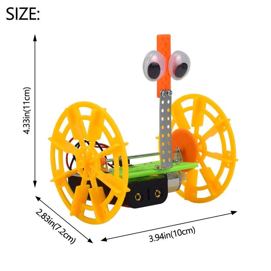  DIY Electric Robot Car Model Kits Toy Gifts for Kids Plastic Assembling Educational Experiment Mode - 4000336349942