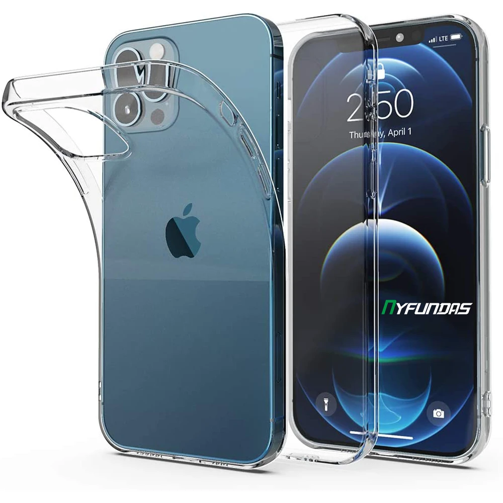 Funda de silicona transparente para teléfono, accesorios originales iPhone 13 Pro Max 12 Mini 11 13Pro X XR 2020 7 8 Plus|Fundas antigolpes para teléfono| - AliExpress