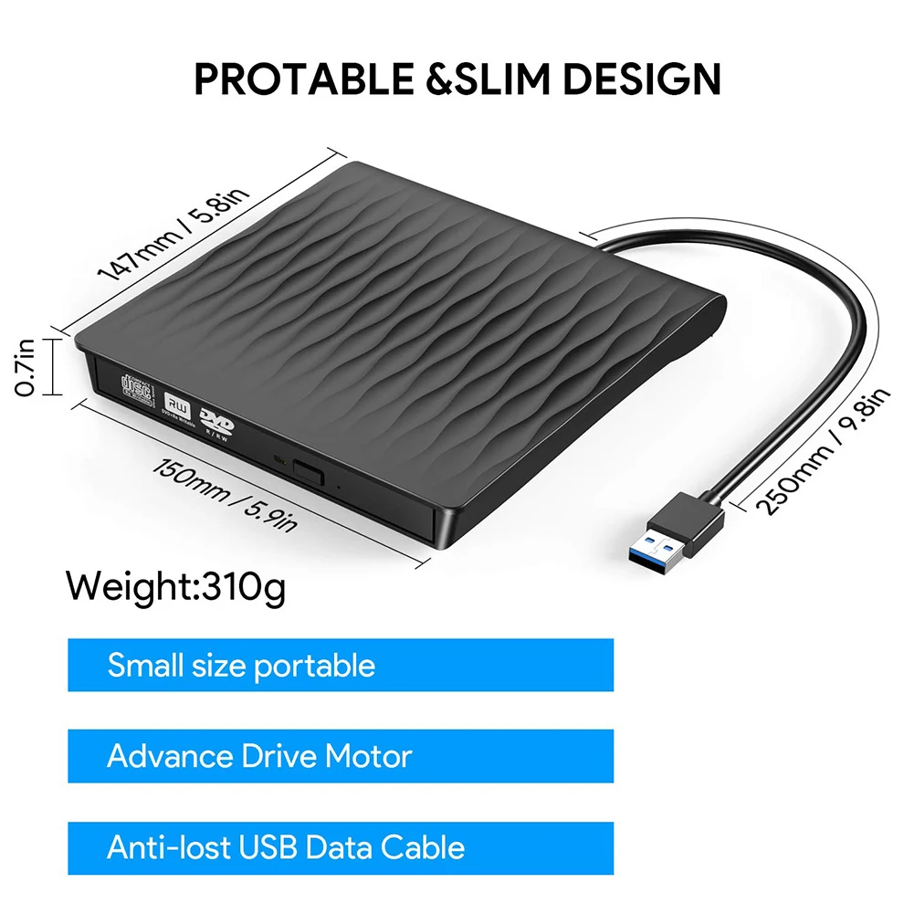 USB 3,0 внешний DVD записывающийся-Регистраторы DVD RW оптический привод CD/DVD Встроенная память плеер MAC OS Windows XP/7/8/10 для портативных ПК