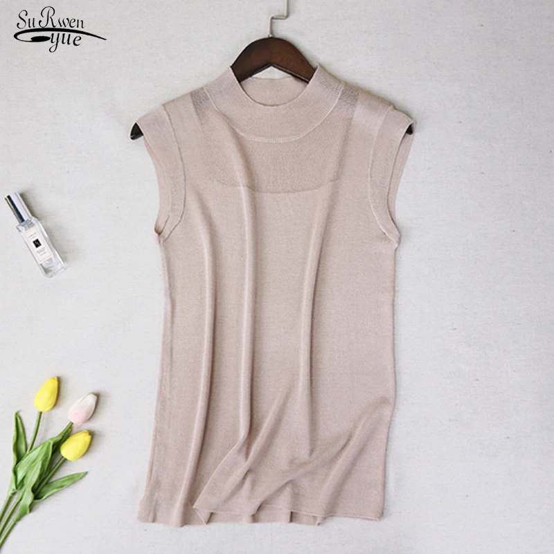 Knitted Vests Women Top O-neck Solid Tank Blusas Mujer De Moda Spring Summer New Fashion Female Sleeveless Casual Thin Tops 4588 Knitted Vests Women Top O-neck Solid Tank Blusas Mujer De Moda 2020 Summer Fashion Female Sleeveless Casual Thin Tops womens cami