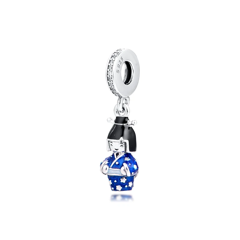 2020-New-Spring-Beads-Japanese-Doll-in-Blue-Kimono-Dangle-Charm-Fits-Original-Pandora-Charms-Bracelets (2)