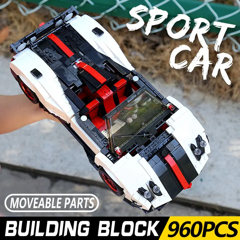 Yeshin Moc Technic Cars Toys 882 шт. белый Тарга спортивный скоростной автомобиль модель игрушки Дети Рождественский подарок строительные блоки наборы