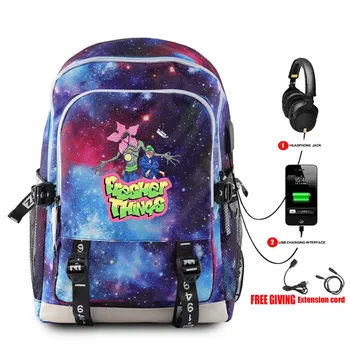 

Stranger Things USB Backpack Fashion Starry School Bags Boys Girls Oxford Backpack Waterproof Student Backpack Travel Backpack