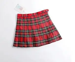 Harajuku в шотландскую клетку розовый Для женщин сексуальная женская одежда юбки сексуальные плед плиссированные юбки тонкой шёлковой сеткой для мини-юбка боковой кнопки Высокая талия женские юбки в стиле casual - Цвет: J13 W2204 red