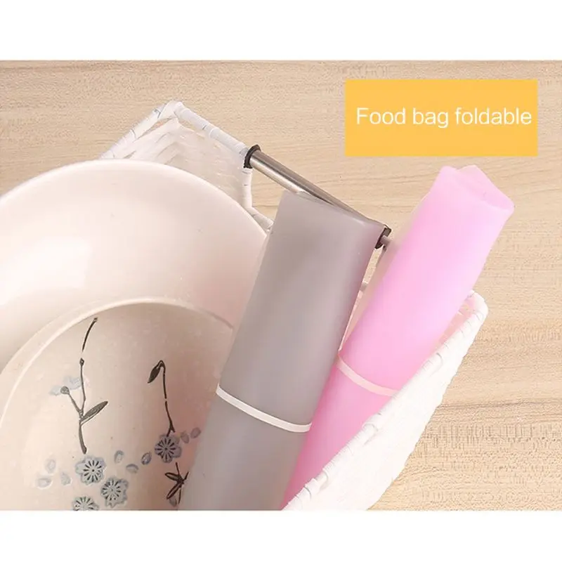 Reusable Washable Silicon Food Storage Bags Cups Dishes Fresh Retain Protection