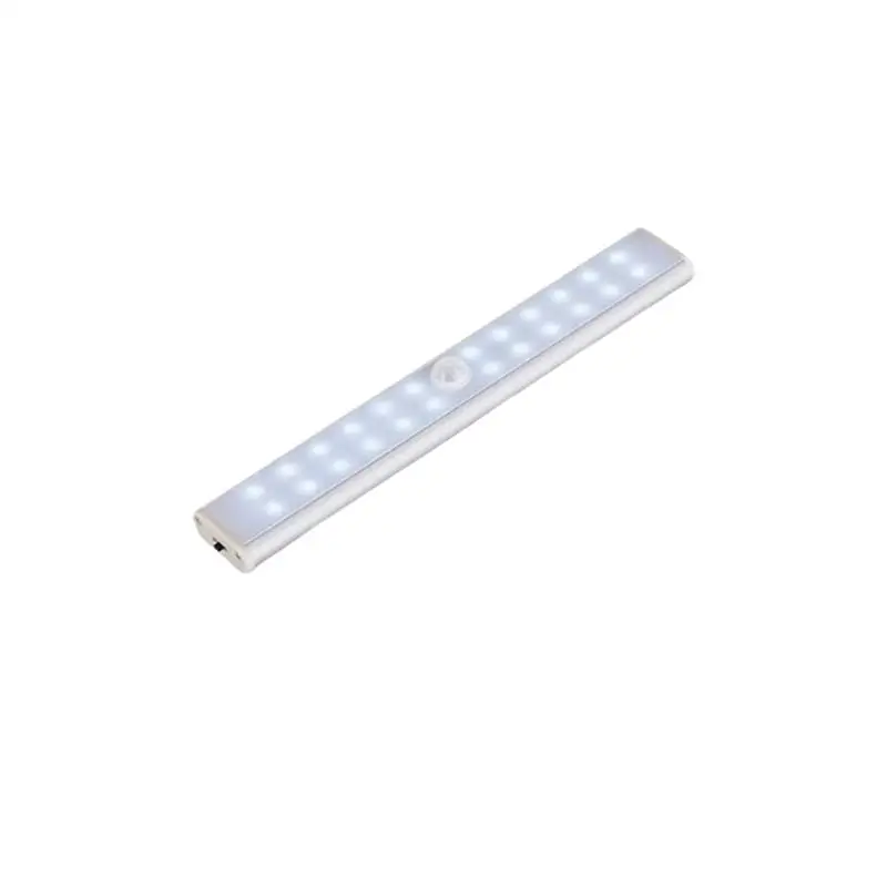 1PCS White light 24LED USB Rechargeable White Light Human Body Induction Cabinet Light Infrared Induction Wardrobe Light Energy Saving Lamp - Цвет: 1PCS White light
