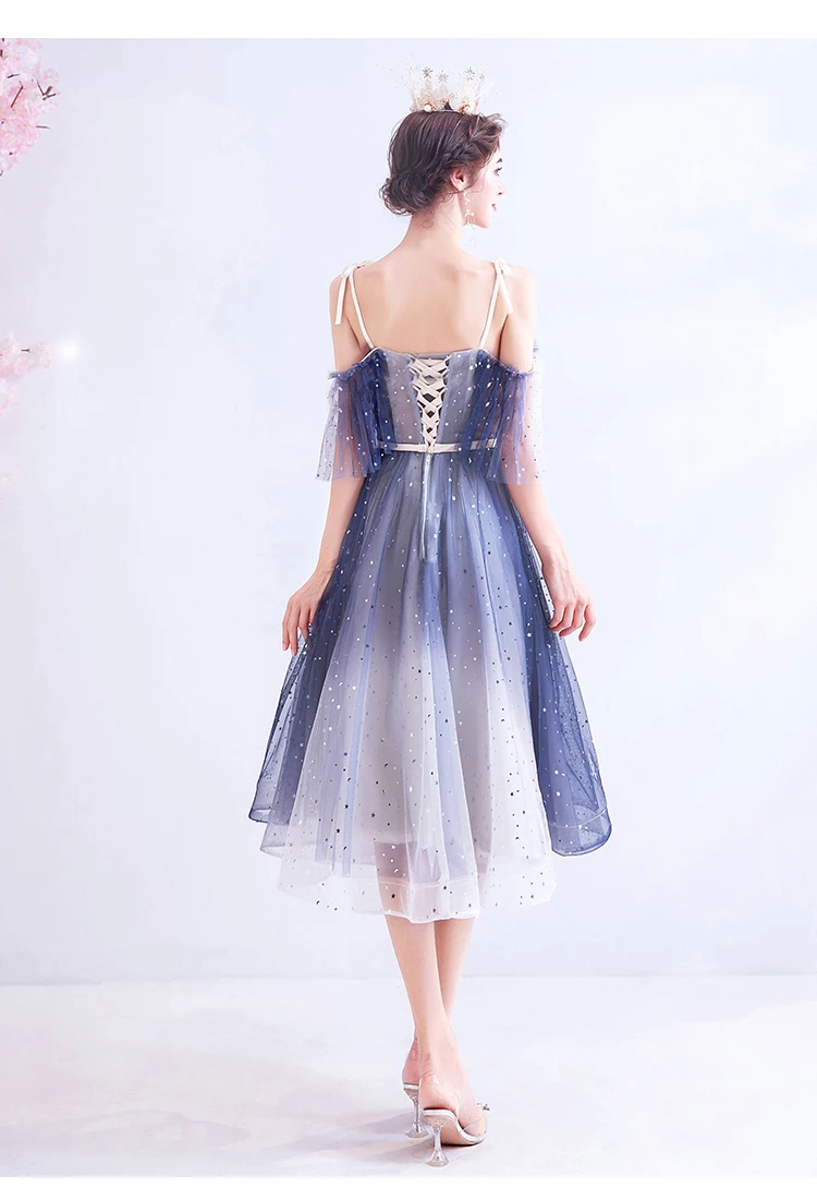 SSYFashion/Новинка; коктейльные платья; вечерние платья синего цвета со звездами снов; короткие платья для торжеств; Vestidos Formales Cortos; платья для выпускного вечера