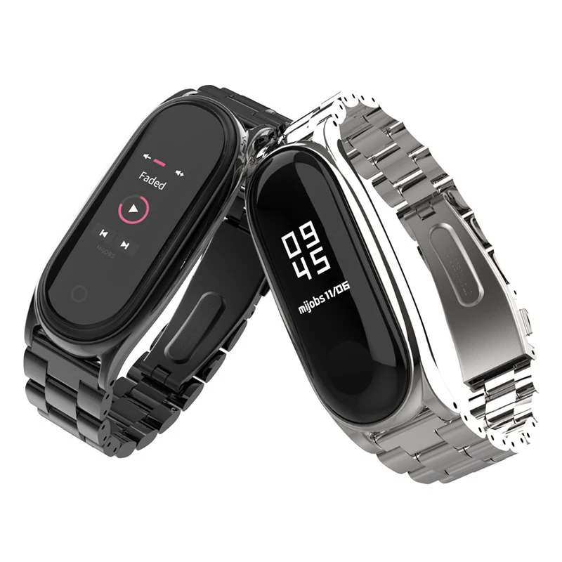 Ремешок на запястье для xiaomi mi band 3 4 металлический ремешок для умного браслета mi band 3 сменные ремешки для часов mi 3 из нержавеющей стали
