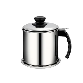 

Grease Can Oil Strainer Container Stainless Steel Multifunction Restaurant Anti Scald Leakproof With Filter Fine Mesh Household