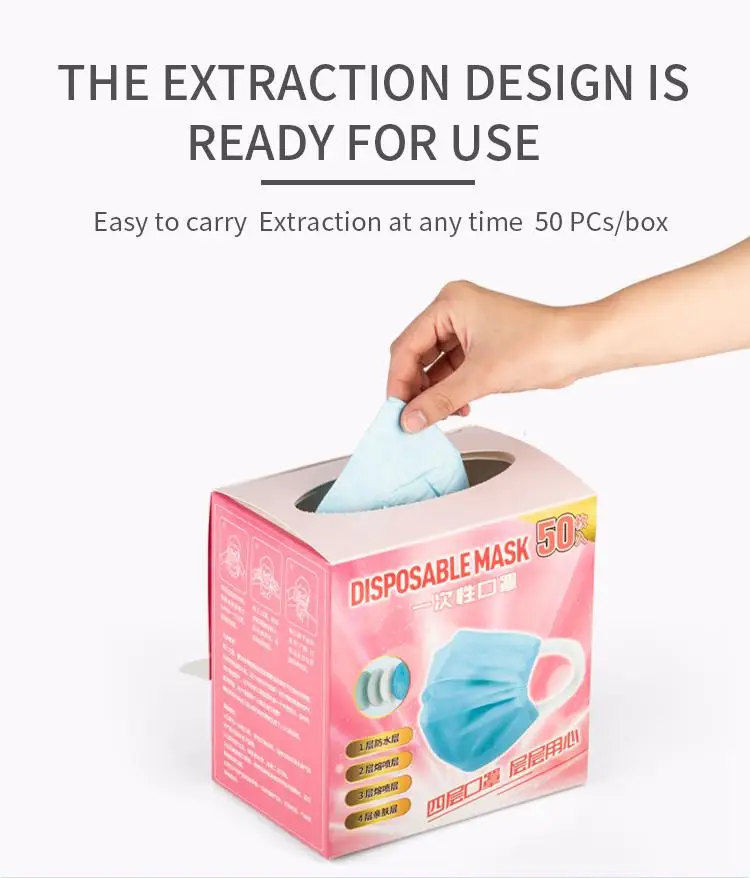 

50pcs/Box Face Mask Dustproof Masks Disposable Masks 4 Layers Ordinary Daily Protective face Masks