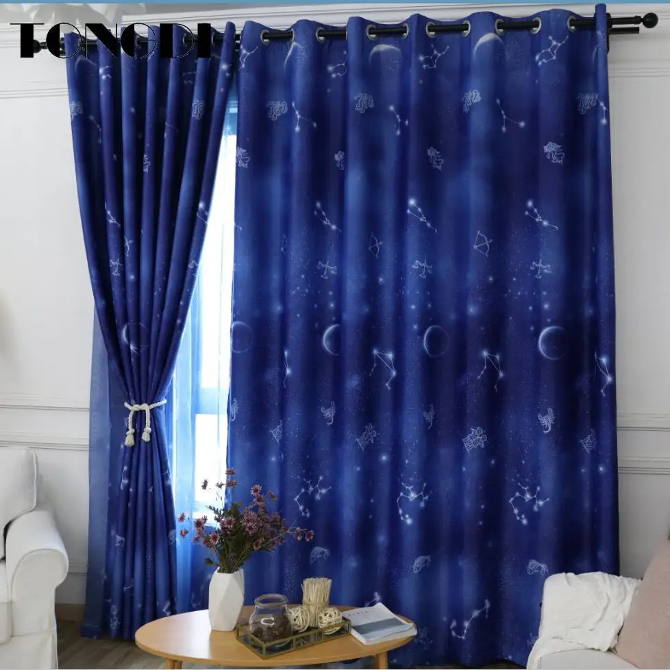 TONGDI Детские светонепроницаемые занавески с мультяшным фантастическим