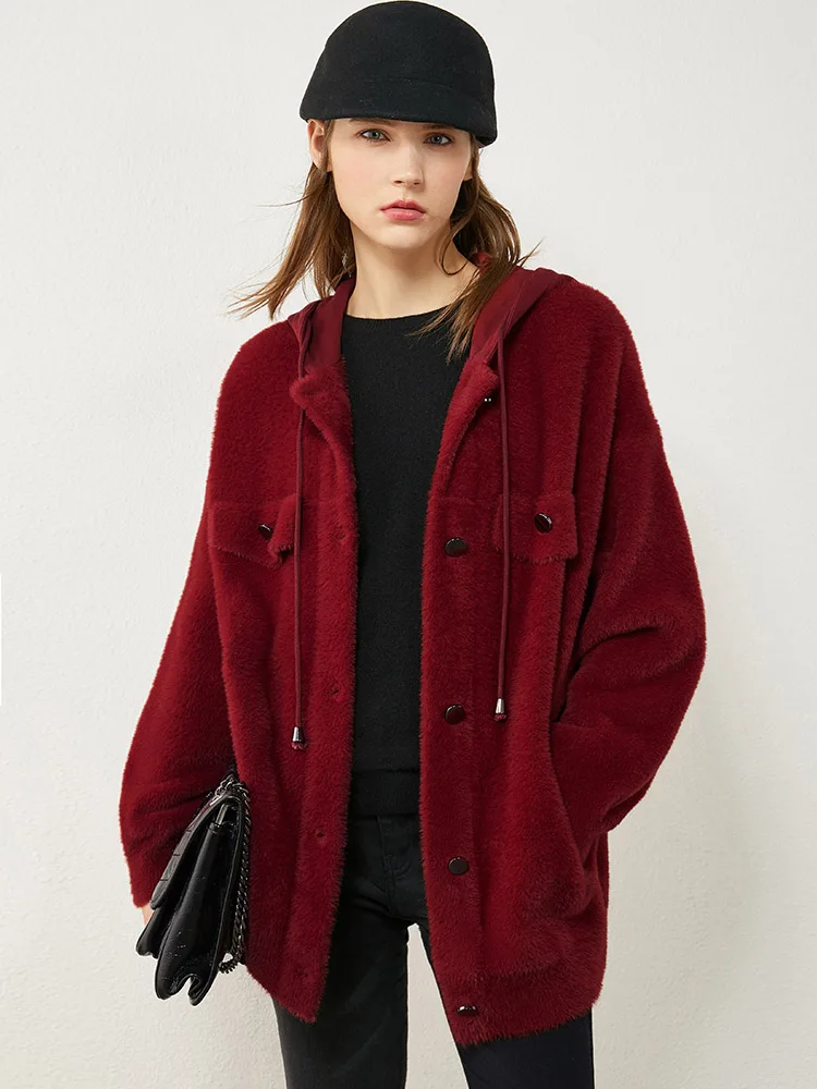 Amii Minimalism Winter Coat Women Fashion Hooded