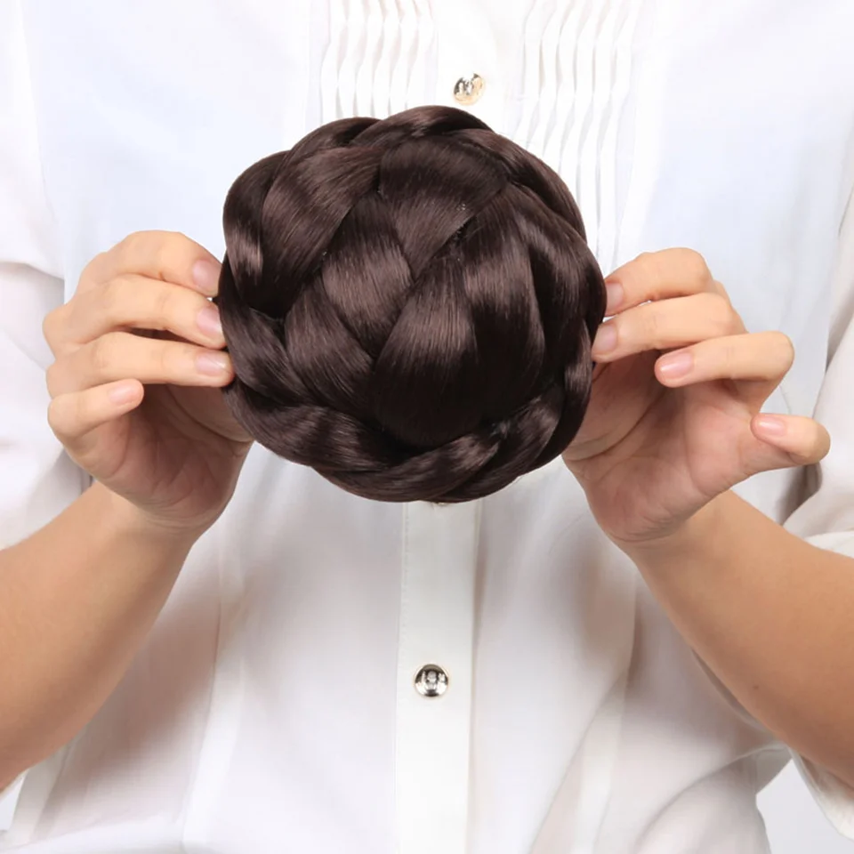 AOOSOO женский s Lady Chignon синтетический шиньон для создания прически clip-in волосы булочки расширение черный белый женский 3 цвета коричневый черный головной убор - Цвет: 2M30