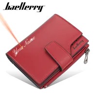 2024 New Women Wallets Name Customized Fashion Short PU Leather Quality Card Holder Classic Female Purse Zipper Wallet For Women 1