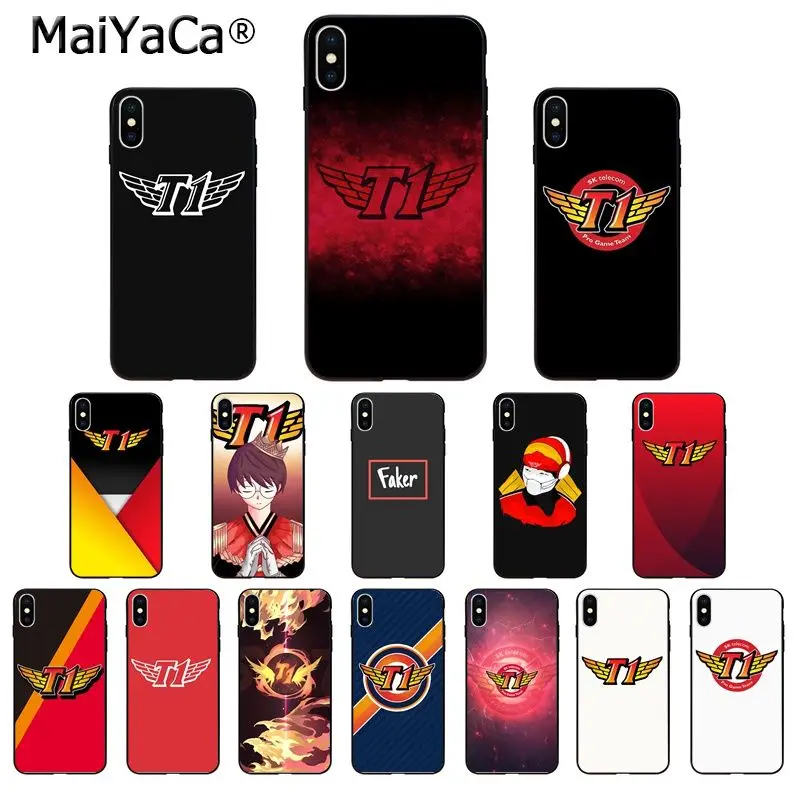 Мягкий высококачественный чехол для телефона MaiYaCa SKT T1 Esports Club из ТПУ iPhone 8 7 6 6S Plus 5
