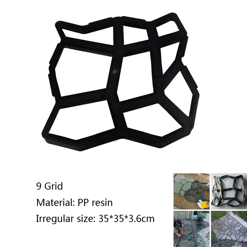 DIY Сад ходьбы тротуара плесень пластиковый камень дорожный путь производитель вручную мощения цемента кирпича бетонные формы Pathmate инструмент - Цвет: H