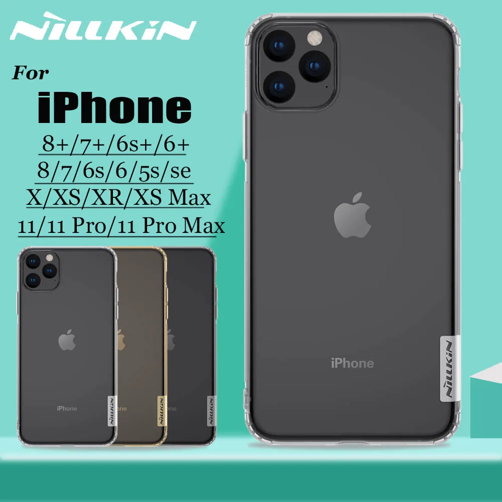

Nillkin for iPhone 11 Pro Max X XS XR Case Shell Clear Soft Silicone TPU Phone Back Cover for iPhone 8 7 6S 6 Plus 5S SE Case