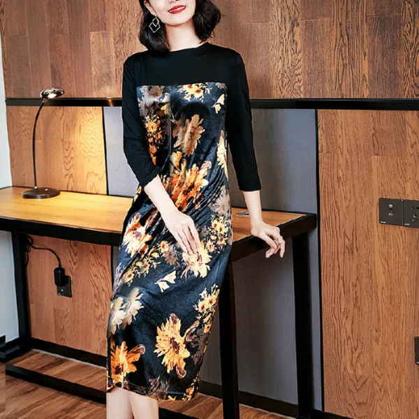 

2020 New Style Large Size Women's Early Autumn Dress with Overcoat of Dress Elegant Underwear Popular Straight Skirt