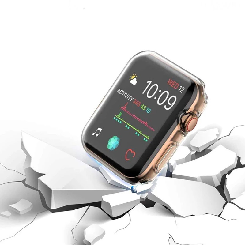 Прозрачный чехол для iwatch 5 4 чехол 44 мм 40 мм Coque чехол s 42 мм 38 мм Полный ТПУ протектор экрана бампер для Apple Watch 3 2 1 44 мм