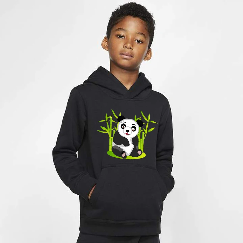 Hoodies 2 Новинка; толстовки с капюшоном для мальчиков с принтом панды; детские зимние плотные толстовки; костюм для малышей; бархатные топы для девочек; костюм - Цвет: Hoodies 2