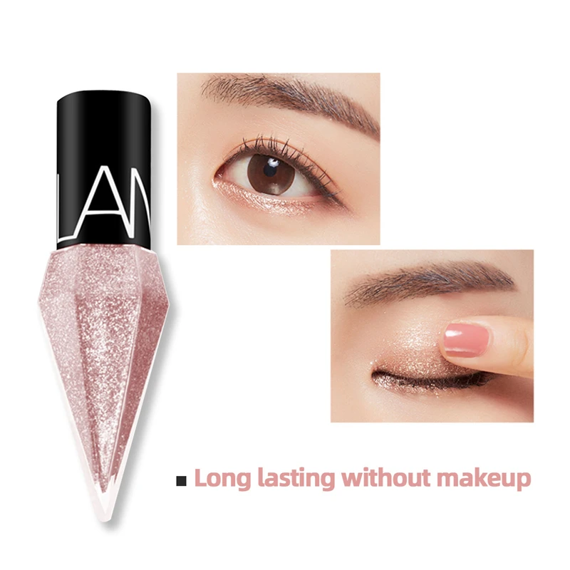 New Professional Shiny Eye Liners Cosmetics for Women Pigment Silver Rose Gold Color Liquid Glitter Eyeliner Cheap Makeup 4