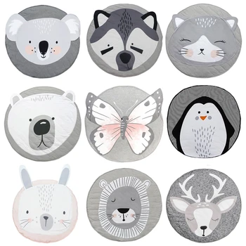 

Play Mat Cartoon Animal Baby Mats Newborn Infant Crawling Blanket Cotton Round Floor Carpet Rugs Mat for Kids Room Nursery Decor