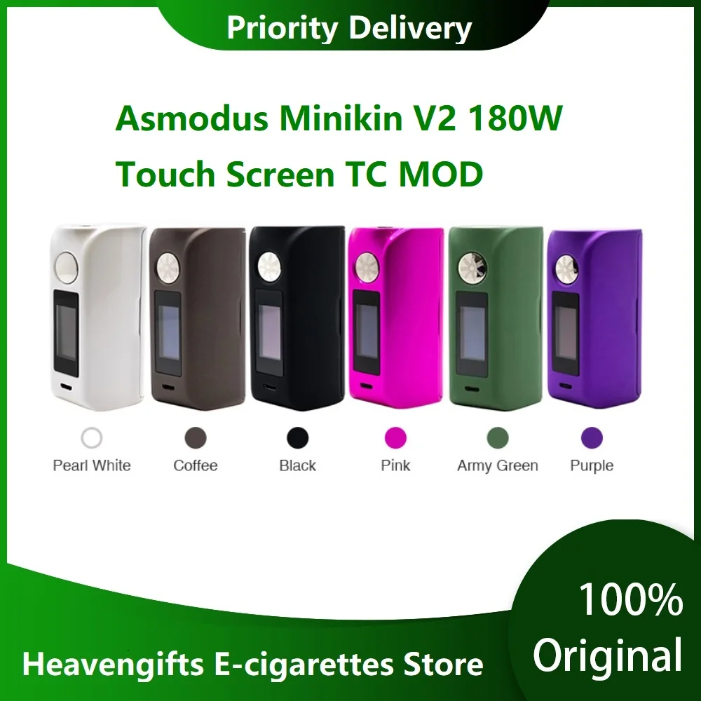 

Asmodus Minikin V2 180W Touch Screen TC MOD with GX-180-HT Chipset Power By 18650 Battery Vs Drag 2/ Asmodus Tribeaut / shogun