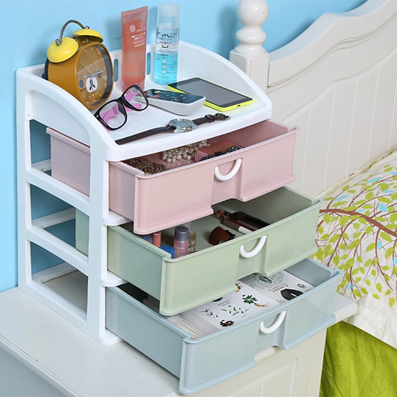 Plastic Makeup Organizer Drawer Cosmetic Jewelry Lipstick Storage Box Multi-layer Make Up Brush Holder Home Sundries Accessories