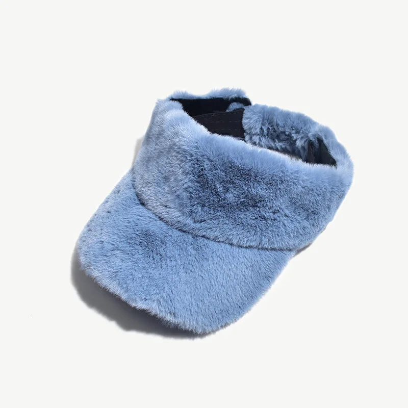 Blue Теплая Спортивная Кепка s Laides, зимние кепки с козырьком из искусственного меха для женщин, однотонная меховая Повседневная бейсбольная кепка для девушек, уличная Кепка с козырьком - Цвет: Blue