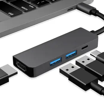 

4 in 1 Type-c to HDMI-Adapter 2 USB 3.0 Ports High-Definition HDMI/PD Ports Hub PXPE