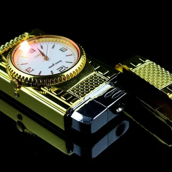 

Creative lighters, real watches, lighters with colorful lights, windproof metal inflatable lighters, advertising customization