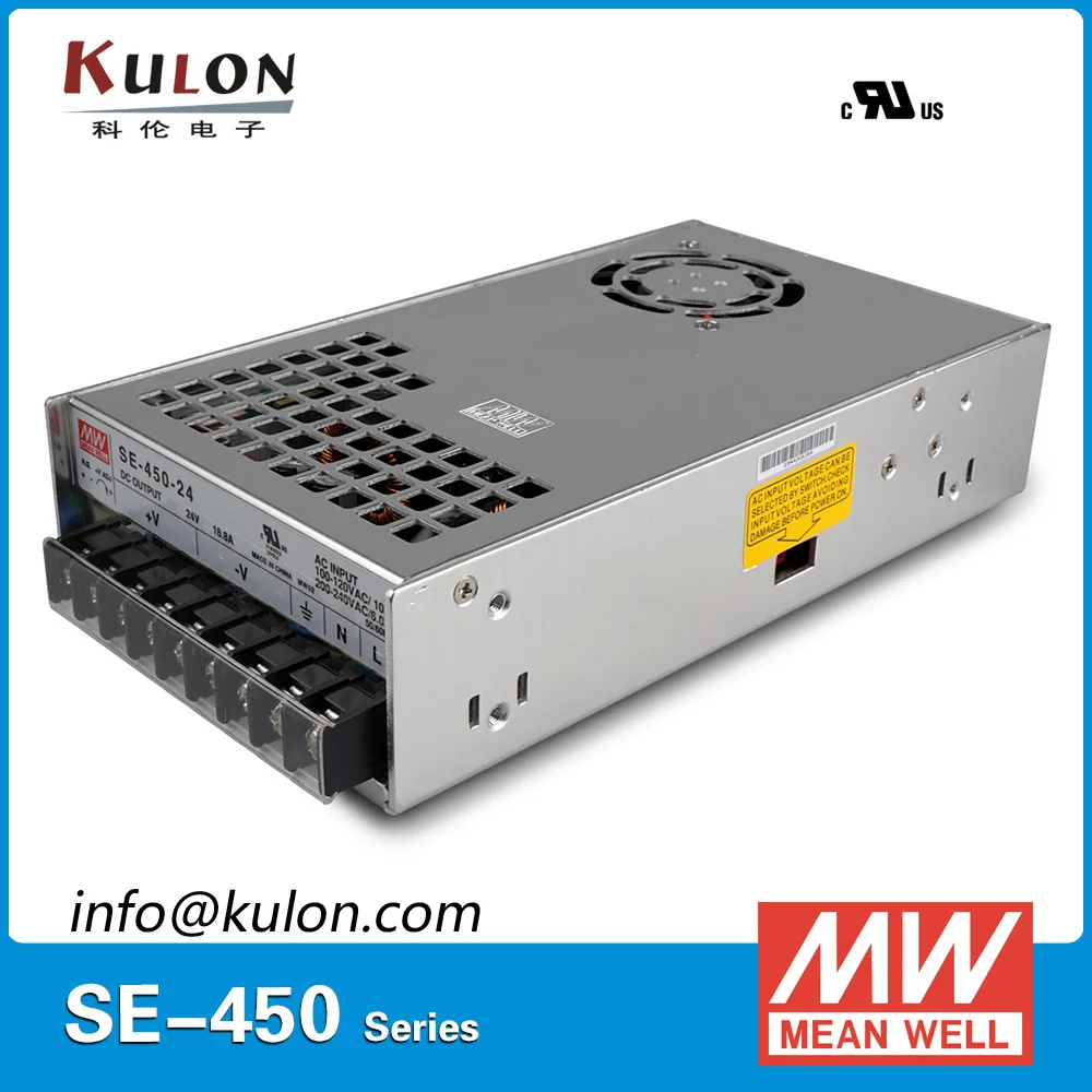 

Meanwell SE-450 180-264VAC AC to DC Power Supply 450W 3.3V/75A 5V/75A 12V/37.5A 15V/30A 24V/18.8A 36V/12.5A 48V/9.4A SMPS