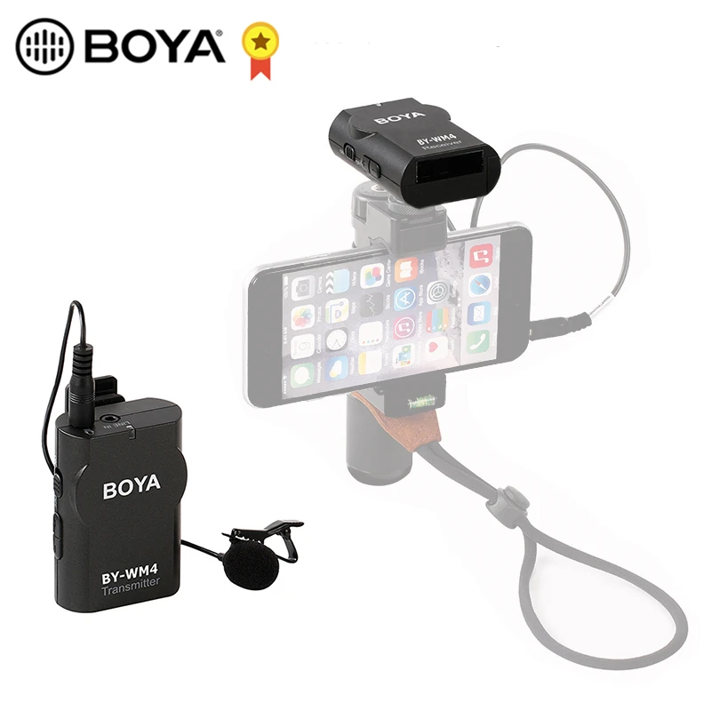 BOYA BY WM4 беспроводной конденсаторный петличный микрофон система видео для Canon Nikon