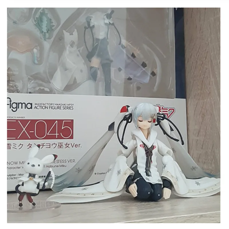 Snow Hatsune Miku Crane Priestess 15CM Figma 045# EX-045 PVC Action Figure Loose