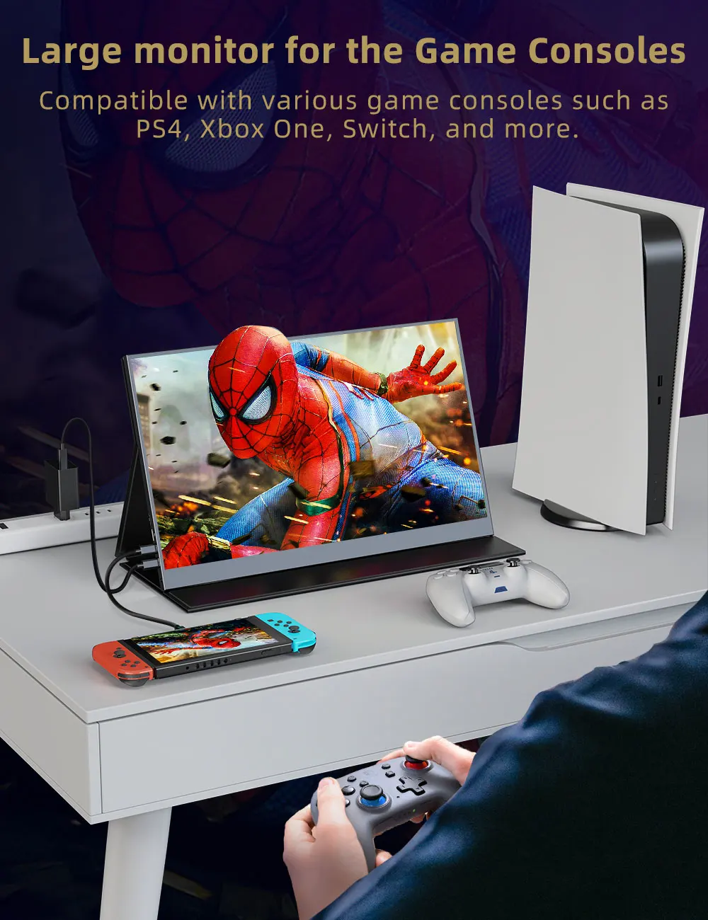 UPERFECT ޴ , Ӹ IPS HDR, ũ ɾ, USB C ̹ ÷, VESA  Ÿ C  ̴ HDMI ũ, 17.3 ġ