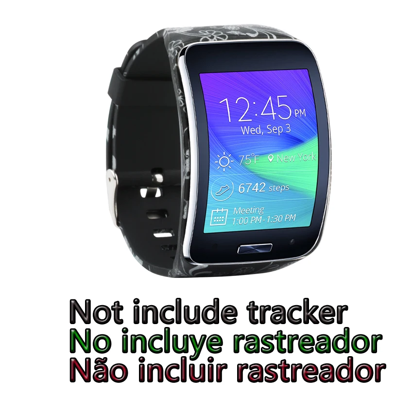 blackflower Gear S R750 сменный ремешок для часов samsung gear S Smart Watch SM-R750 разных цветов - Цвет: blackflower