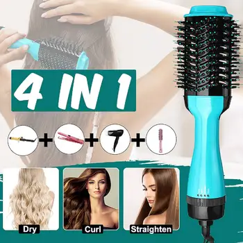 

4 in 1 Hair Dryer Brush Hot Air Comb Electric Hair Curler Hair Straightener Brush Negative Ion Hot Hair Styler Styling Tools