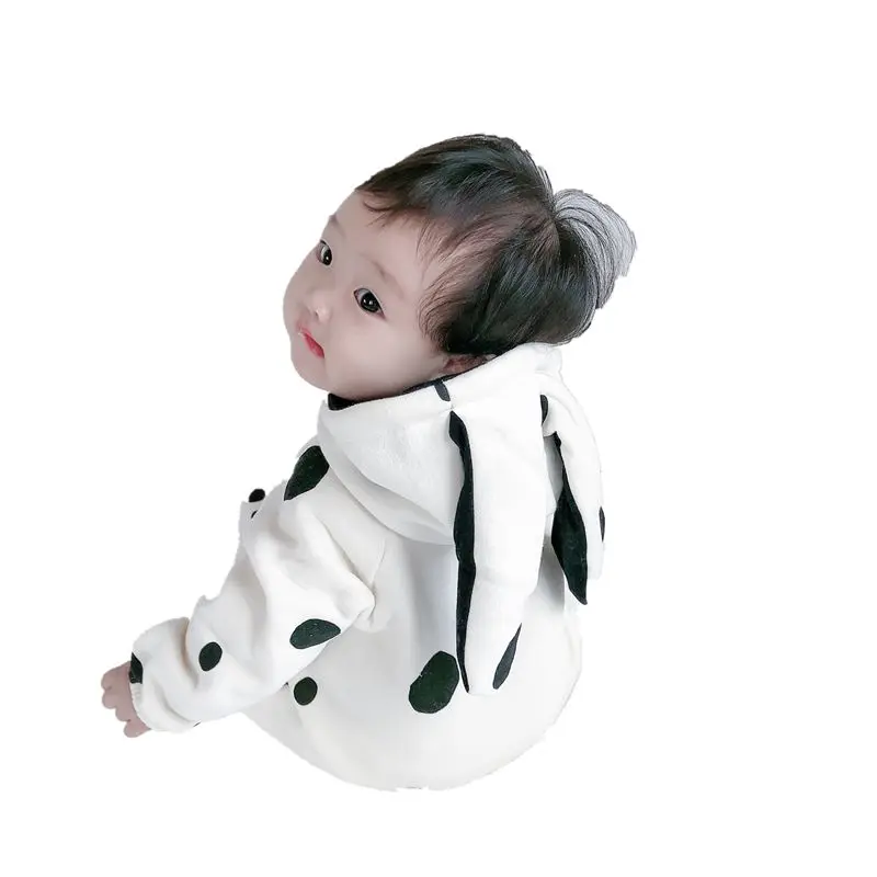 Одежда для маленьких девочек 0-3 лет, детские комбинезоны в горошек+ носки, костюмы, Осень-зима, милые белые наряды для новорожденных, набор для младенцев для мальчиков и девочек