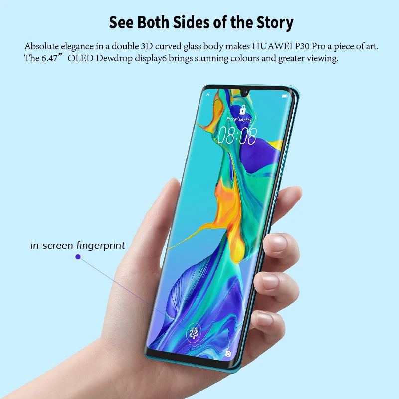 Глобальная версия Huawei P30 Pro мобильного телефона 6 47 дюймов Kirin 980 Octa Core 8 Гб 256 в Wi Fi 40MP