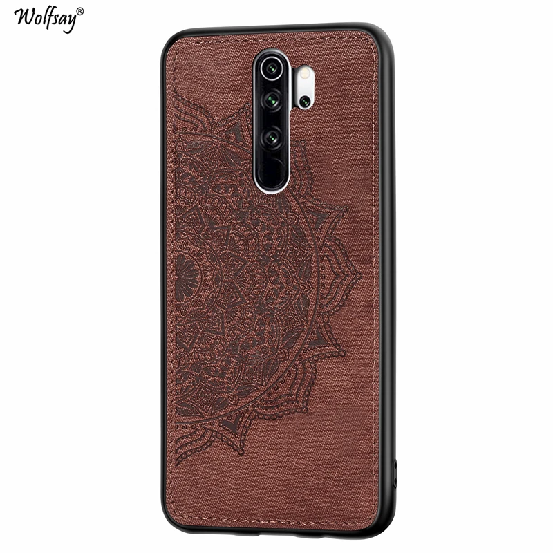 Хлопковый тканевый чехол для Xiaomi Redmi Note 8 Pro Чехол Redmi Note 8 Pro тканевый Магнитный силиконовый бампер чехол Redmi Note 8 Pro Чехол - Цвет: Brown